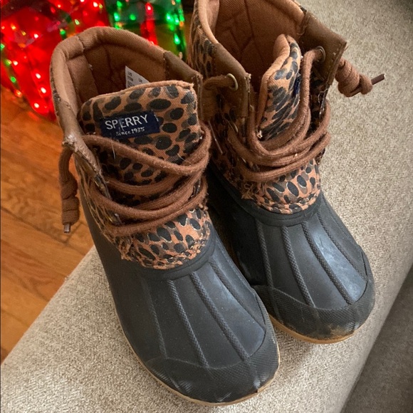 SPERRY Leopard Print Duck Boots - Picture 3 of 4